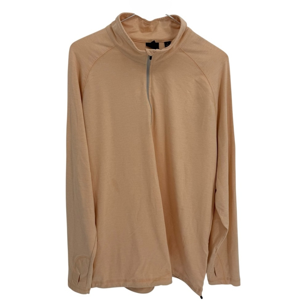 Dunning Golf Womens Size Large Long Sleeve Quarter Zip Mock Neck Pullover Peach